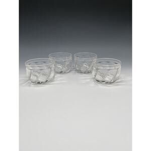 Duncan Miller EAPG Beaded Swirl Dessert Bowls Clear Glass Vintage Dishes‎